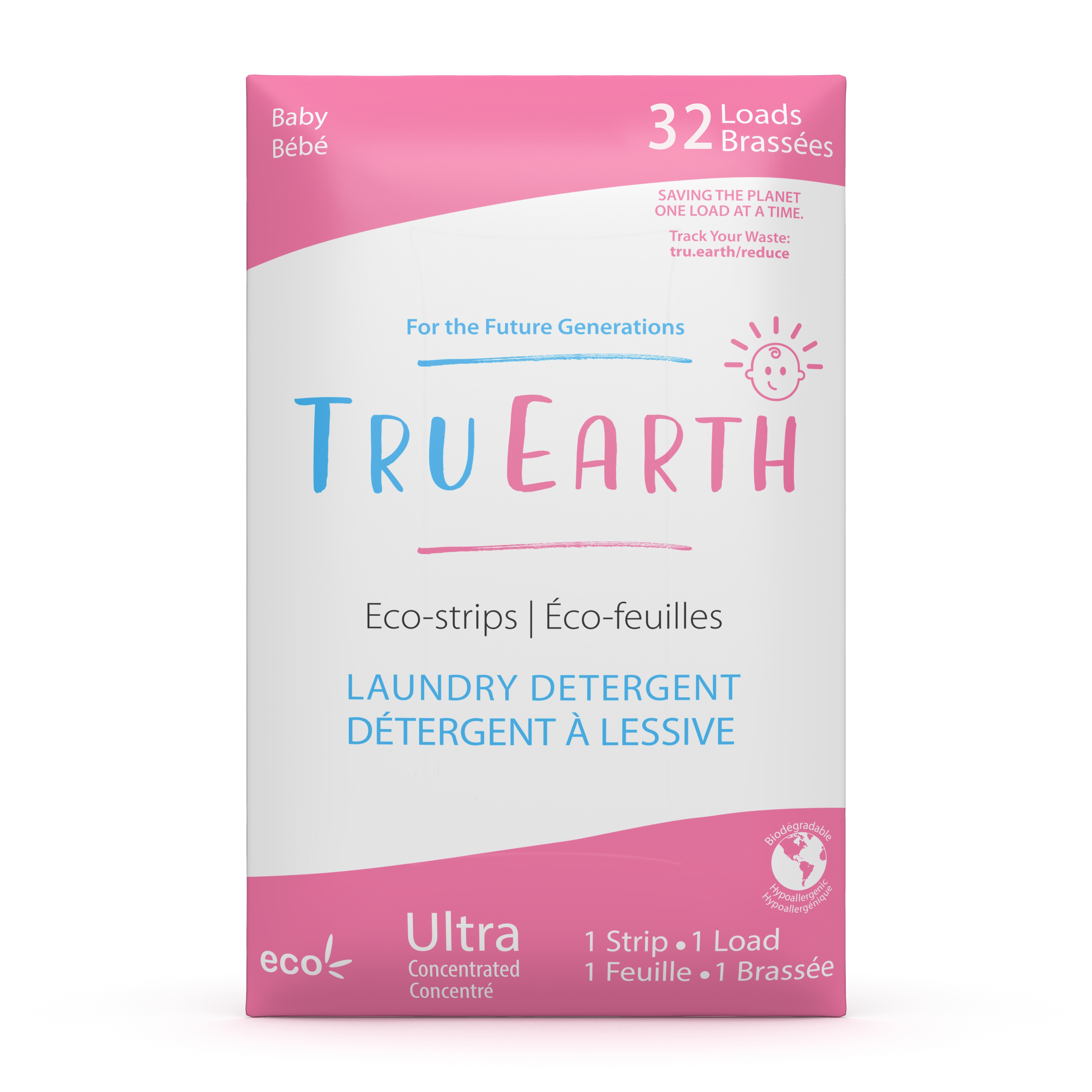 Tru Earth Eco-Strips Laundry Detergent - Baby (32 Loads)